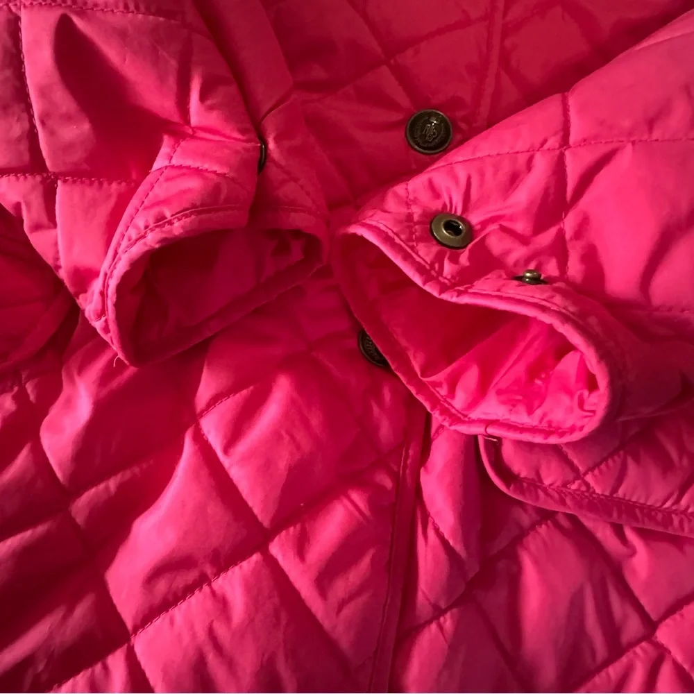 Ralph Lauren hot pink double breasted quilted puffer jacket girls XL 16